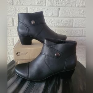 Clark's Emily Calle Black Leather Ankle Boots